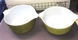 2- Vintage Pyrex Verde Round