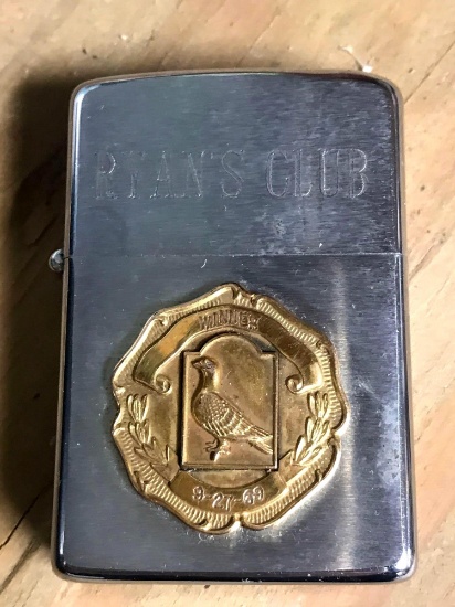 vintage Zippo lighter Ryans club award
