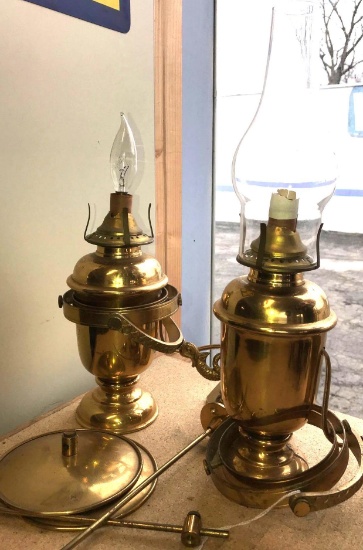 Pair of RR WALL BRASS LIGHTS have been electrified