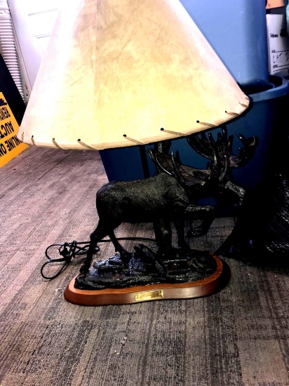 Northern exposure by Tim Wolfe large Moose brass lamp