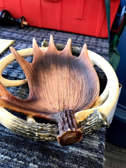9 1/2 in Moose horns style plate ceramic