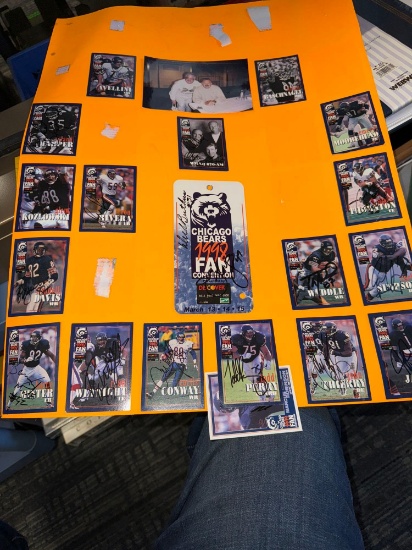 Posterboard Chicago Bears, 1998, with 20 autographs