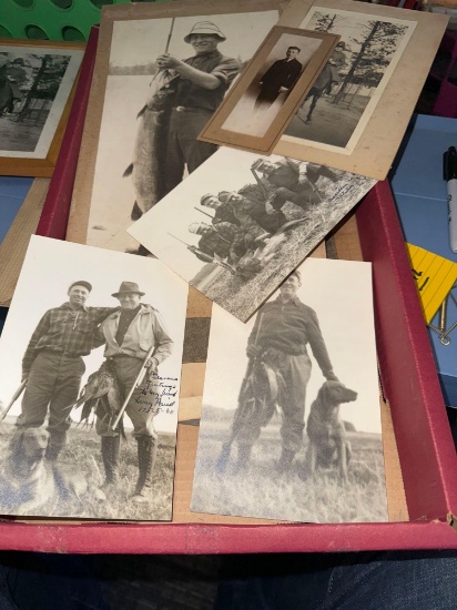 box of random family photos from 1945