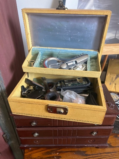 jewelry boxes with contents. (upstairs)