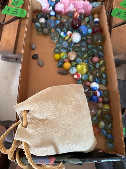 vintage marbles & bag
