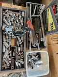 Work table with contents, tools, and more