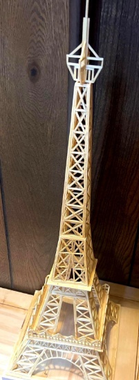 Eiffel Tower match stick model in basement