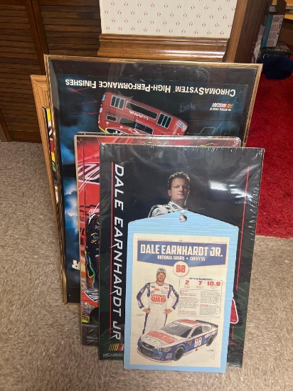 NASCAR posters Dale Earnhardt Junior, Jeff Gordon in basement