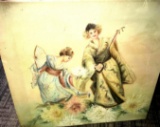 Antique canvas oriental picture 22 in x 20 in