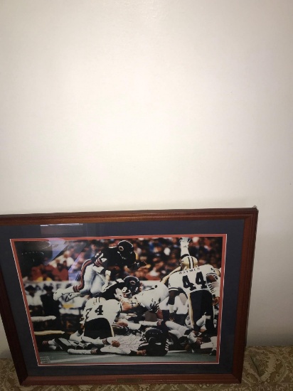 Framed Cubs bears Walter Payton autographed picture 26 in x 22 in