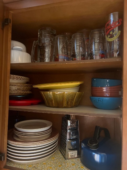 Kitchen cabinet plates glasses and more
