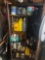 Metal cabinet with contents in shed