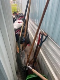 Yard tools and trashcan