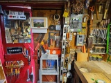 Contents of items on wall and hanging on doors.