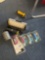 No-slip ice treads and flashlights
