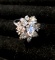14K white gold cluster ring 3 grams