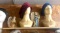 2-styrofoam, heads with hats and angel figurines