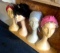 4- styrofoam heads with hats