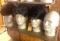 3- Mens wigs and 4 styrofoam heads