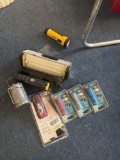 No-slip ice treads and flashlights