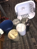 5- bathroom waste cans/toilet cleaner/laundry basket new
