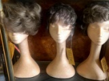 3- wigs with styrofoam heads
