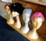 4- styrofoam heads with hats