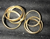 2- sets of rings 14k yellow gold 9grams