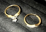 2- 14k yellow gold rings 6.2 grams