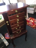 Tall jewelry box with costume jewelry
