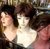 3- wigs with plastic heads