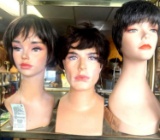 3 Wig with plastic Heads