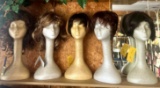 5- wigs with styrofoam heads