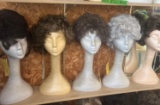 5- wigs with styrofoam heads
