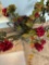 11 in glass vase with artificial flowers in pool room