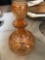 9 inch gold carnival glass decanter/lid needs repaired