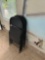 4 black folding chairs - pool room