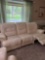 cream leather sofa recliner -living room