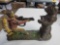 Vintage  J&E Stevens Cast Iron Mechanical Bank Indian Shooting Bear g1