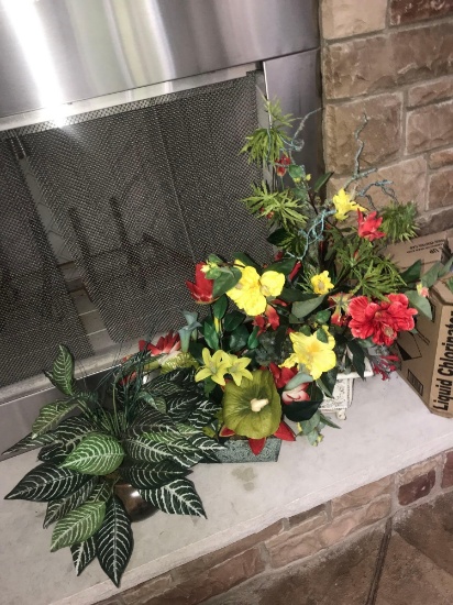 3- artificial flowers-pool room