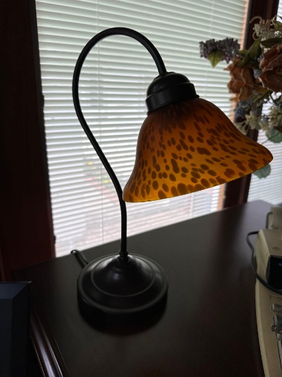 desk lamp and flower - office