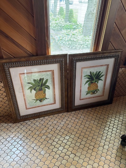 26x31 in framed pineapple prints - office
