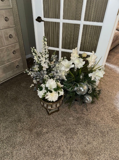 3 artificial flower arrangements -Master Bedroom