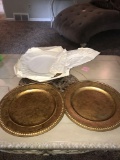8- Pier 1 gold Charger plates