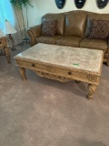 Marble top Ashley coffee table matches lot 153 - living room