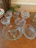 9 clear glass serving bowls - dining room