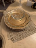 placemats and Kirkland gold decorative plates