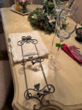 plate hanger table cloth glass candle holders - dining room