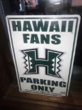 Hawaii fans parking only tin sign 12 in x 18 in - pool room
