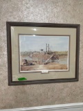 framed Shreve Landing Betty Crain picture signed living room